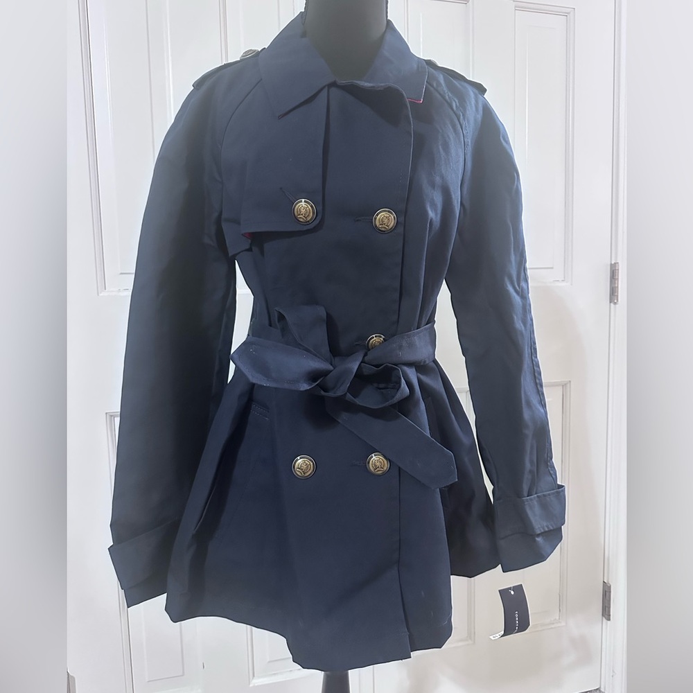 Tommy Hilfiger Navy Double-Breasted Women's Trench Coat